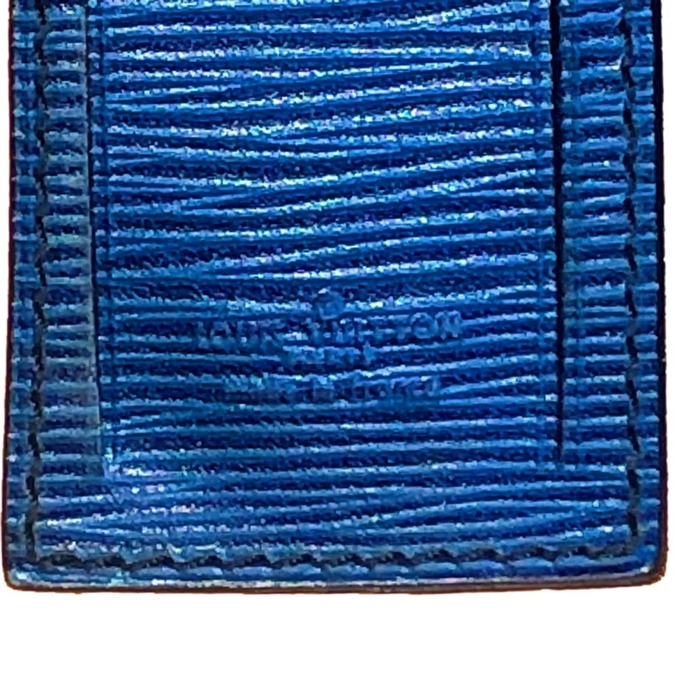Louis Vuitton Blue Epi Leather Luggage Tag and Poignet Set